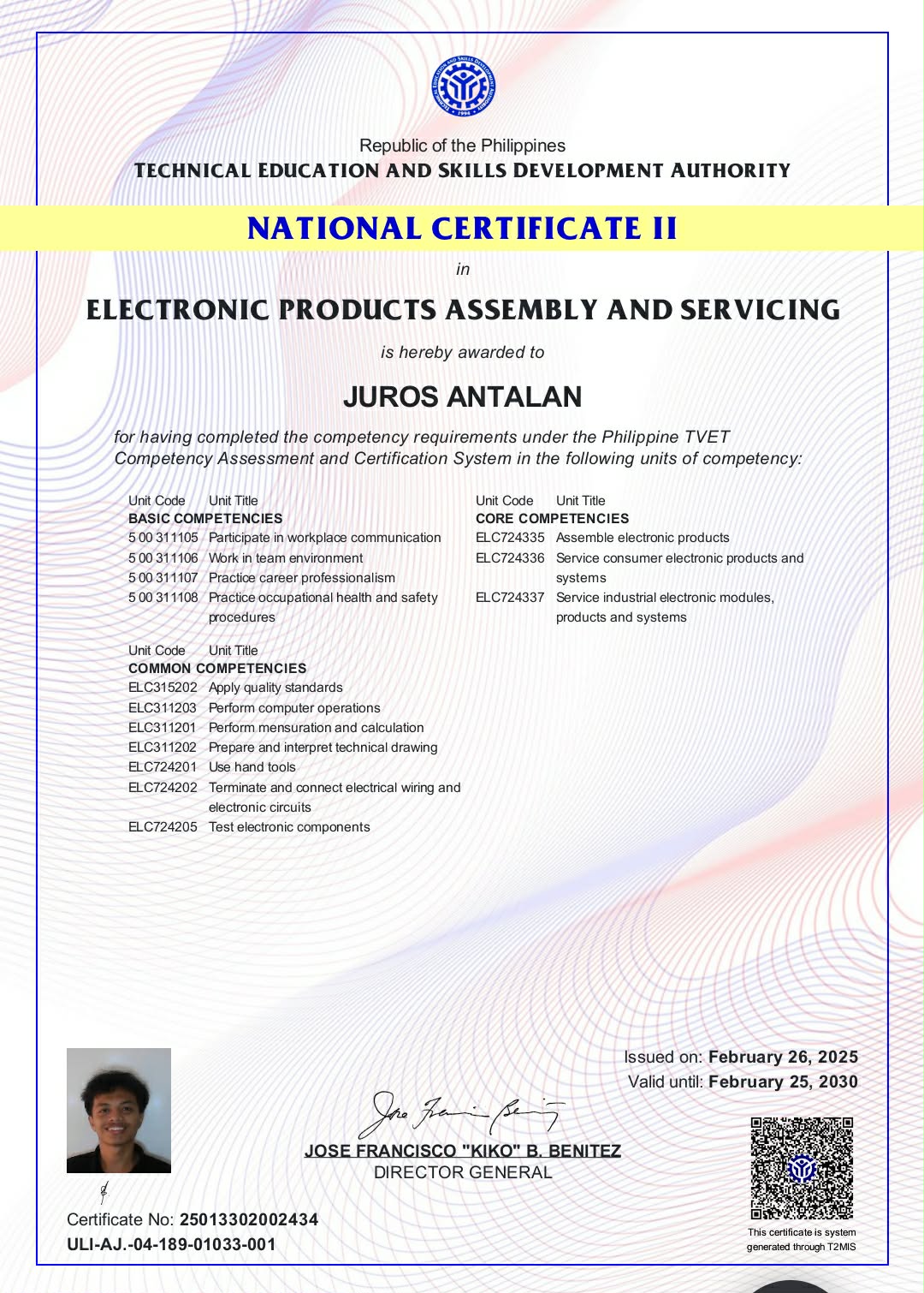 Electronic Product Assembly and Servicing NC II
